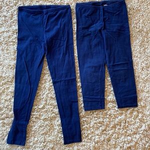 2 Pair of Girl’s Navy Leggings… one pair full length, one pair cropped…